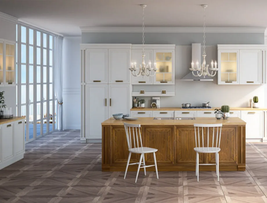 Inspirasi desain dapur klasik dengan sentuhan kayu hangat dan elegan