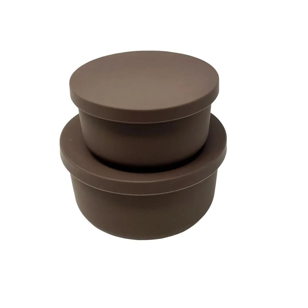 Set Wadah Silikon Bulat Medium & Large Food Grade