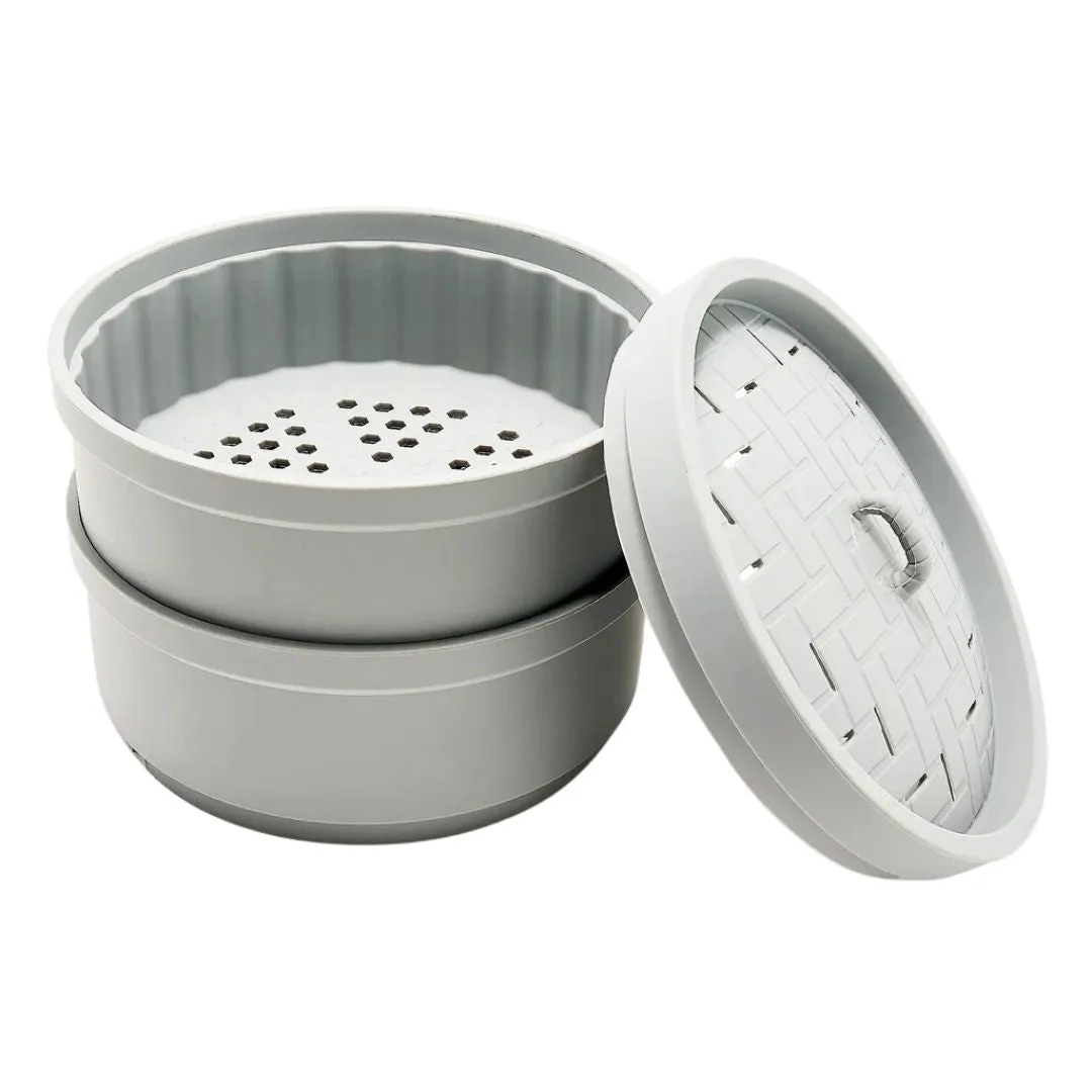 Silicone Double Stacking Steamer Set Kukusan Silikon 12 Pcs