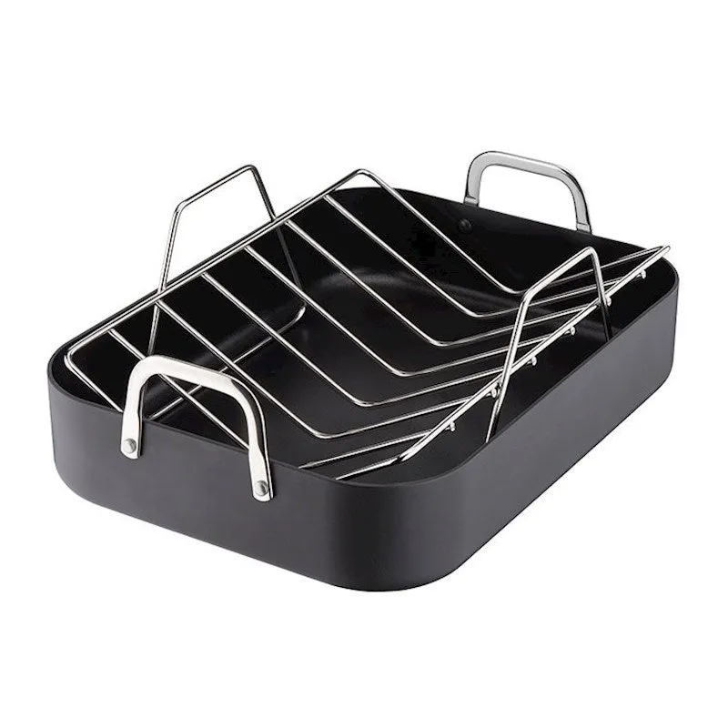 Tefal Roaster Anti Lengket Hard Anodised 29x39cm dengan Rak